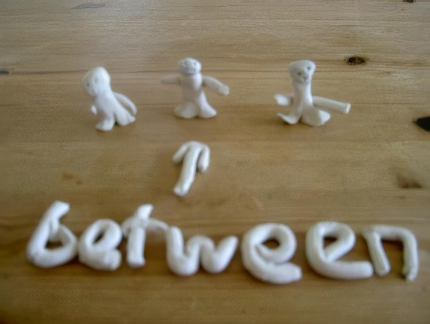 Letters shaped from Clay